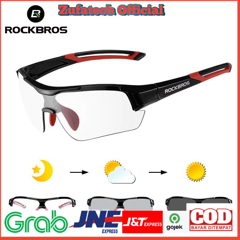 ROCKBROS Kacamata Sepeda Olahraga Lensa Photochromic - 10111 - Black/Red