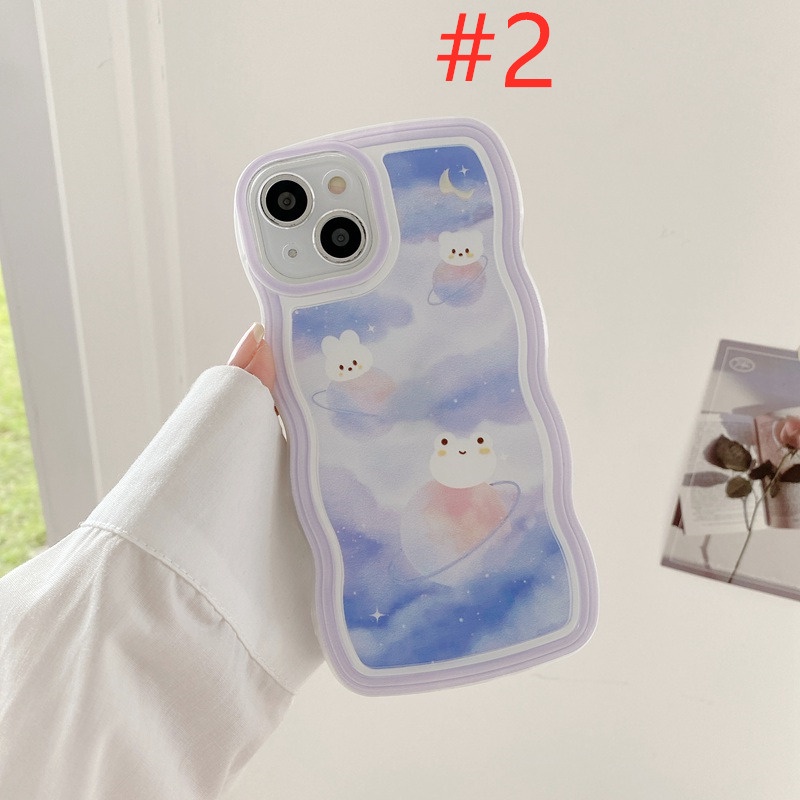 Nice Tulip Moon Bunny Wave Soft Case iP iPhone 6 6S 7 8 + Plus SE 2020 11 12 13 INS Clear Casing Apple