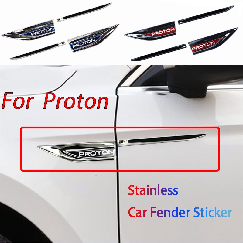 1set Fender Mobil Stainless Steel Label Samping Untuk Proton wira Persona X50 Saga vvt Waja X70 Iriz Exora Aksesoris