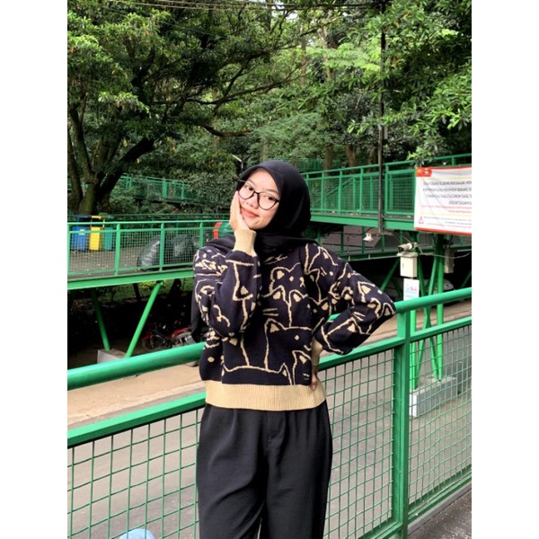 sweter rajut premium tebal model kucing