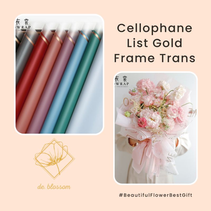

Cellophane List Gold Frame Transparan Lembaran