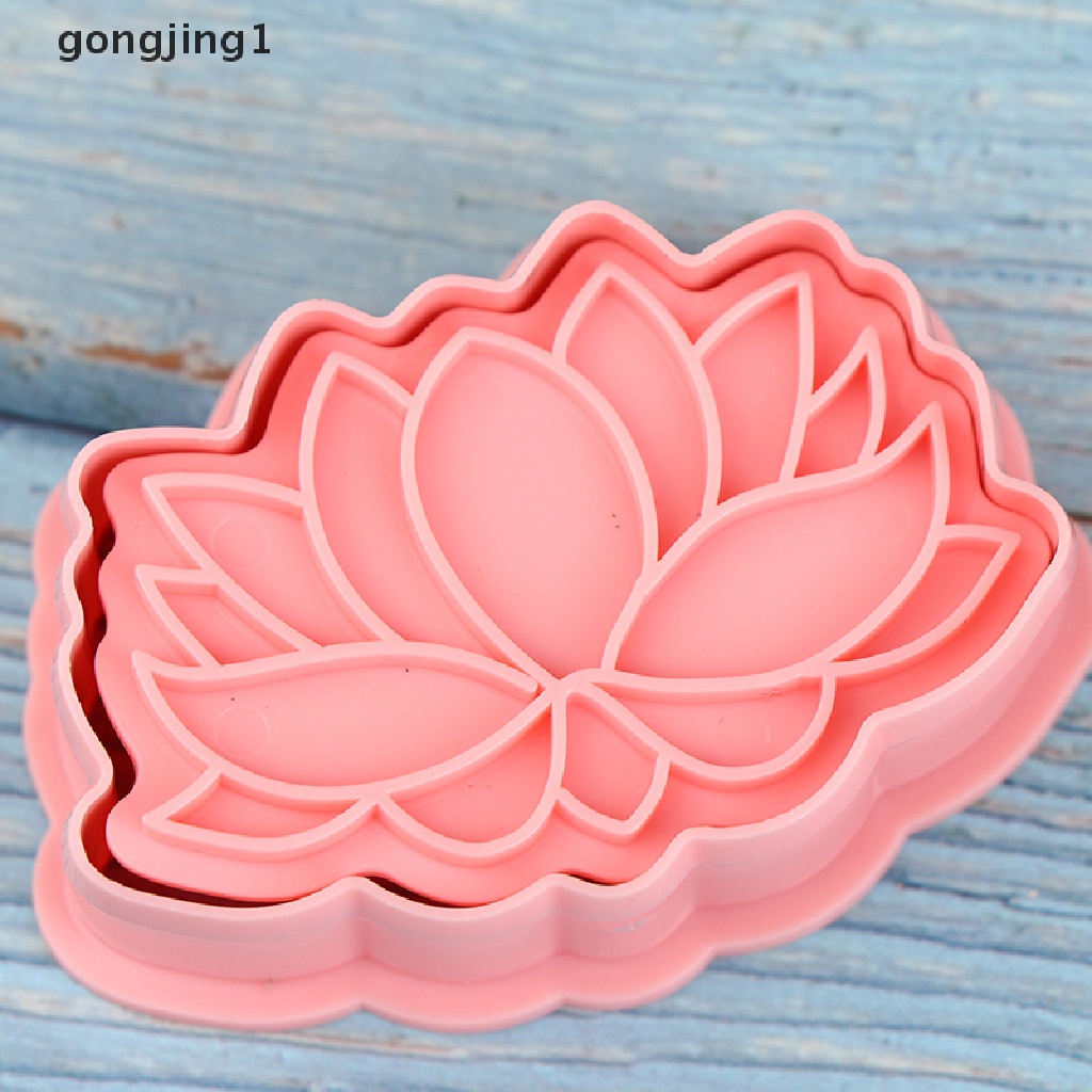 Ggg 8Pcs /Set Bentuk Bunga Pemotong Kue Kering 3D Plastik Biskuit Cetakan Cookie Stamp DIY Fondant Cetakan Kue Dapur Baking Pastry Bakeware Cookie Press Mold ID