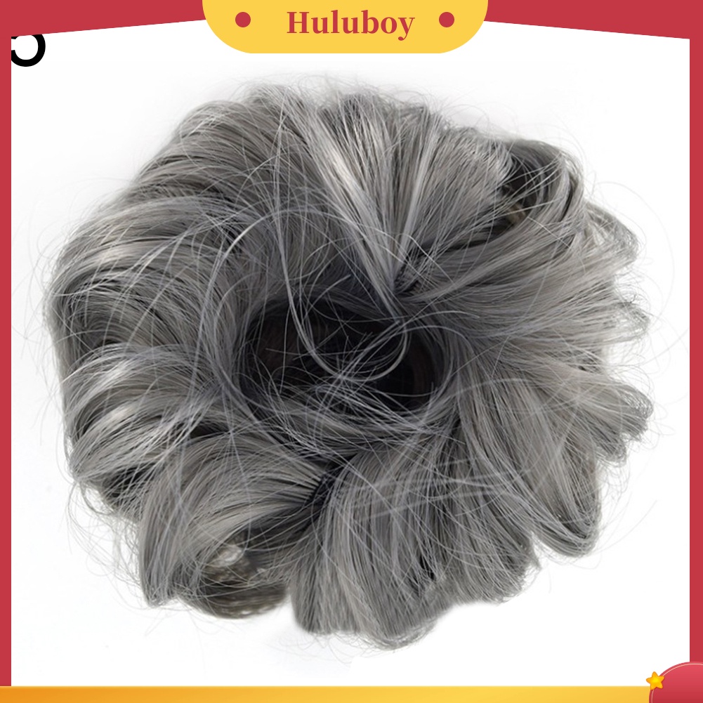 Wig Rambut Bun Chignon Ponytail Elastis Model Keriting Untuk Wanita