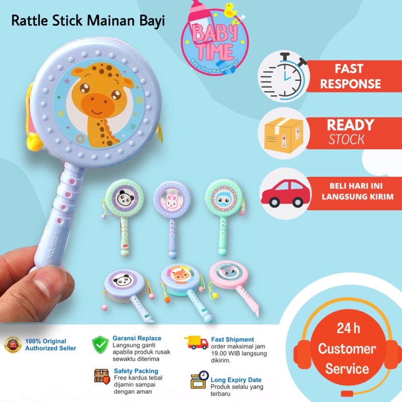 Mainan Anak Tongkat Genggam Ajaib Rattle Stick Mainan Bayi Lato Lato Bayi