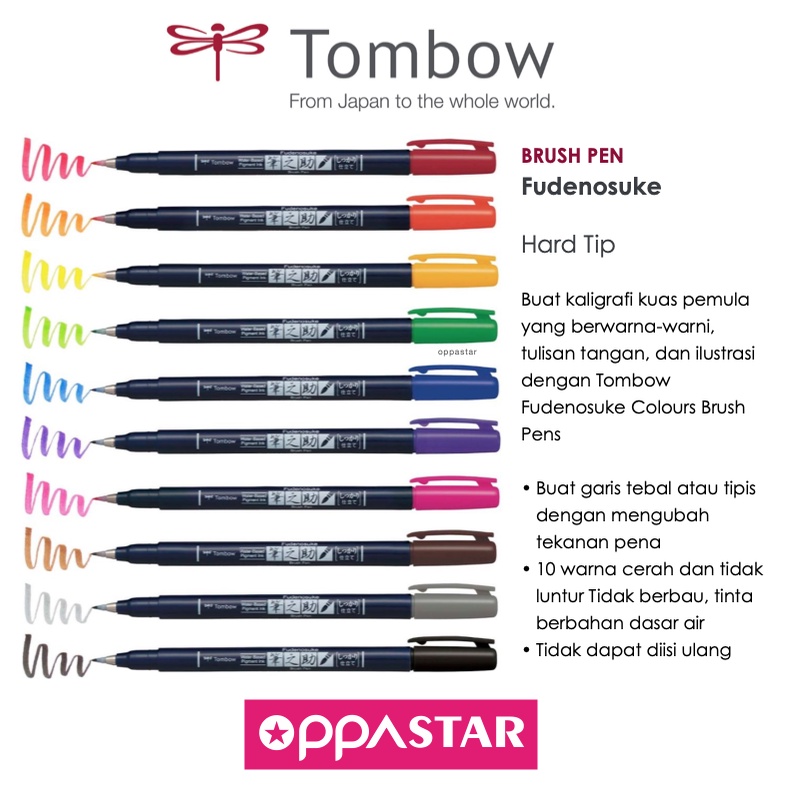 

Pen Kaligrafi Sketsa Tombow Fudenosuke Pen Hard Tip Japan Original