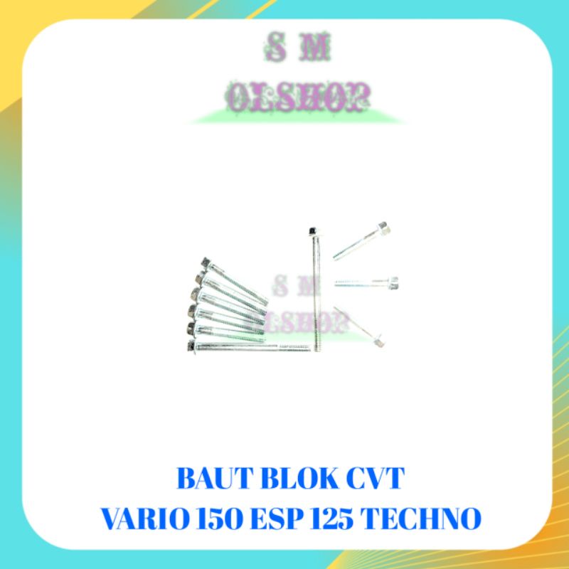 BAUT BLOK CVT VARIO 150 BAUT BLOK CVT VARIO 125 TECHNO BAUT BLOK MESIN HONDA VARIO BAUT BLOK CVT VARIO 125 150 BAUT BLOK HONDA VARIO 1 SET