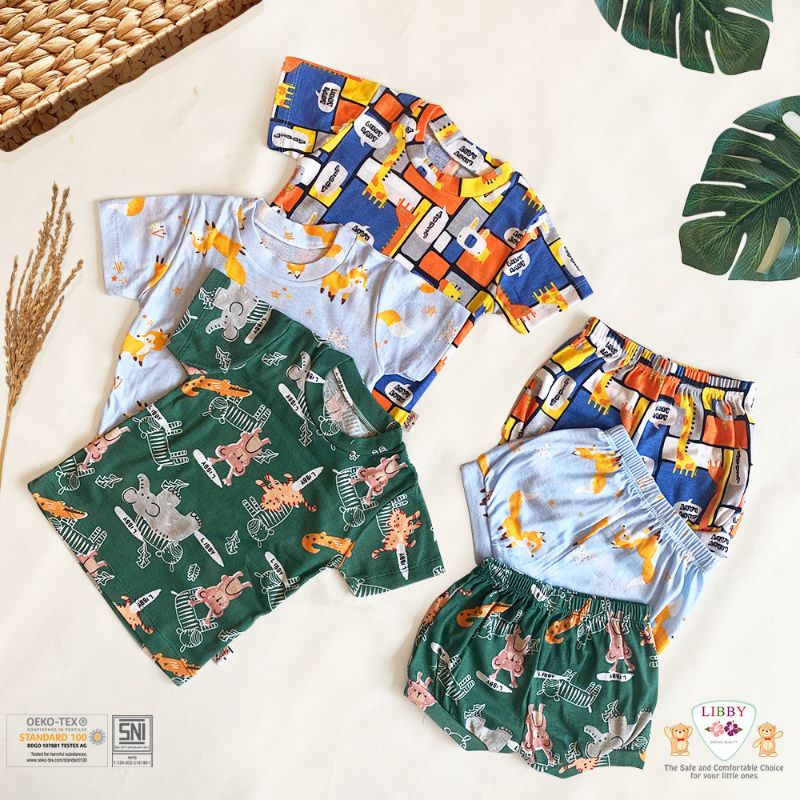 LIBBY - SETELAN PENDEK OBLONG HAPPY FARM - SETELAN ANAK - BAJU ANAK