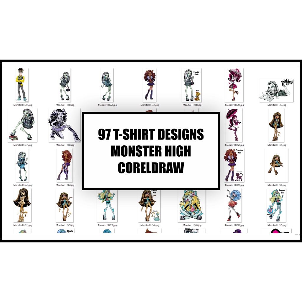 97 T-Shirt Designs Monster High Coreldraw