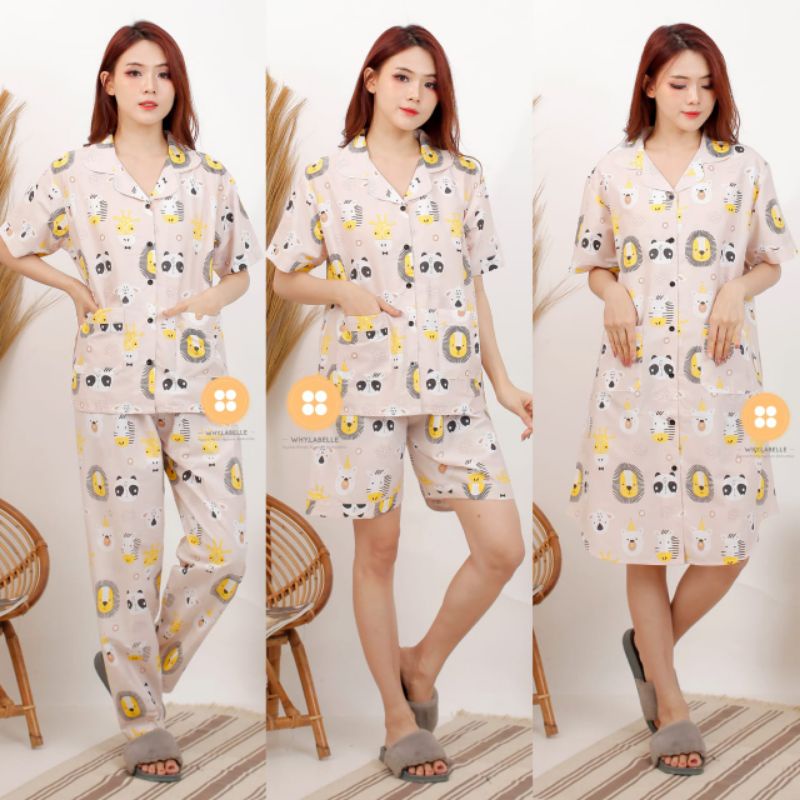 baju tidur piyama motif LION