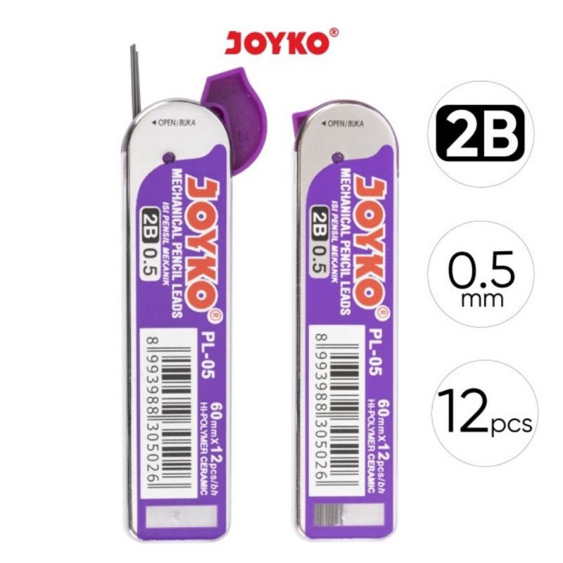 

Isi Pensil Mekanik Joyko PL-05 Mechanic Pencil Refill 12 Pcs 0,5 mm