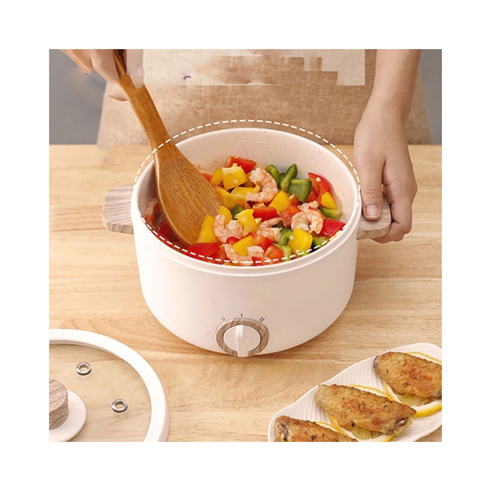 Ankale Panci Listrik Multifungsi Mini Electric Cooker Skillet Household Frying 600W - AJL-A1502 - White