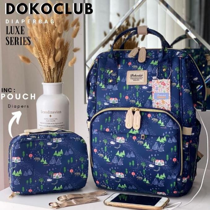 DIAPER BAG DOKOCLUB GEN 3 MOTIF FREE POUCH TAS BAYI DOKOCLUB GEN3 MOTI RG8584FER