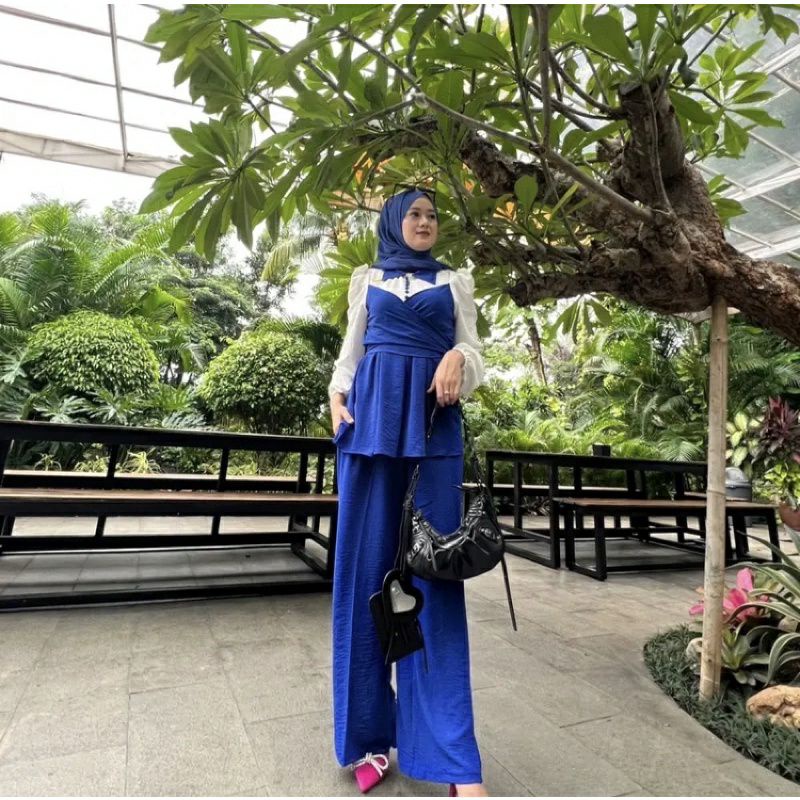 SETELAN WANITA LESTI KANCING /ONE SET RAYON CRINGKEL