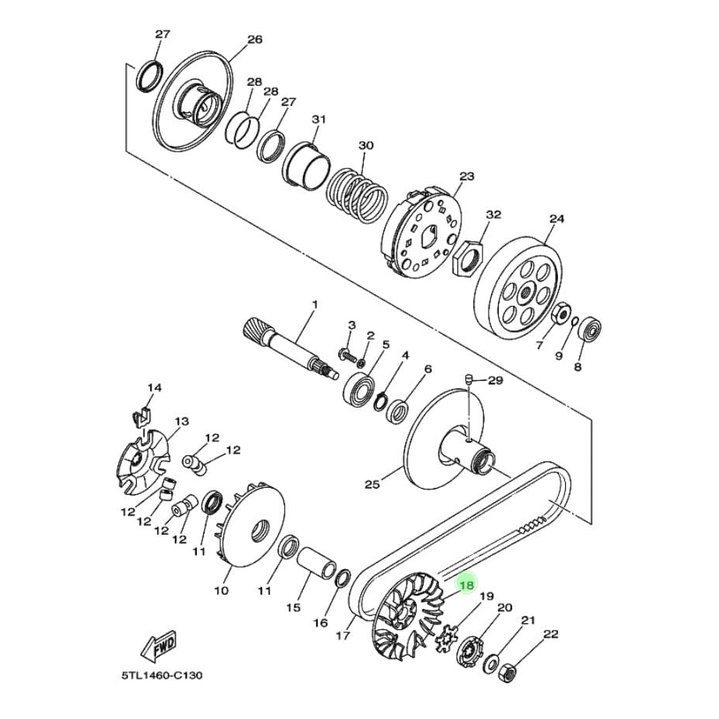 KIPAS RUMAH ROLLER ROLER NOUVO LELE NOUVO Z ASLI ORI YAMAHA 5LW E7611 01