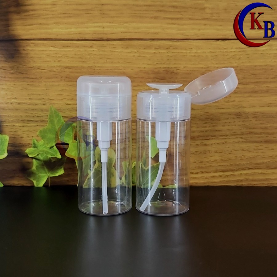 BOTOL PUMP 120 ML REMOVER MAKEUP / PET 120ML CLEAR / MICELLAR WATER