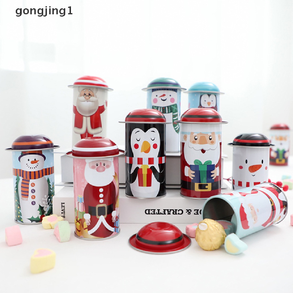 Ggg 1Pc Christmas Candy Tinplate Box Storage Can Tempat Permen Pesta Kaleng Anak Kado ID