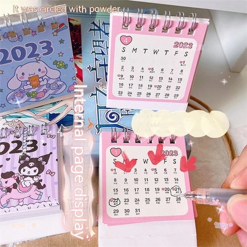 [Harga Grosir] 2023kalender Meja Kartun Dapat Dilipat Mini Standing Notebook Kreatif Siswa Tabletop Ornamen Rencana Lucu Tulisan Kalender Kertas Untuk Kantor Sekolah Keluarga