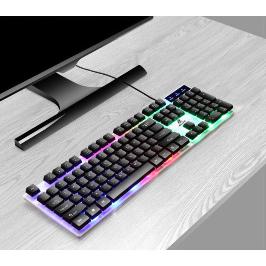 JK-922 Keyboard Komputer Laptop for gaming ada Lampu RGB Backlight Gamer Backlit Lampu Bisa Buat Kantoran Kerja Sekolah KYB-027 Koneksi via Kabel