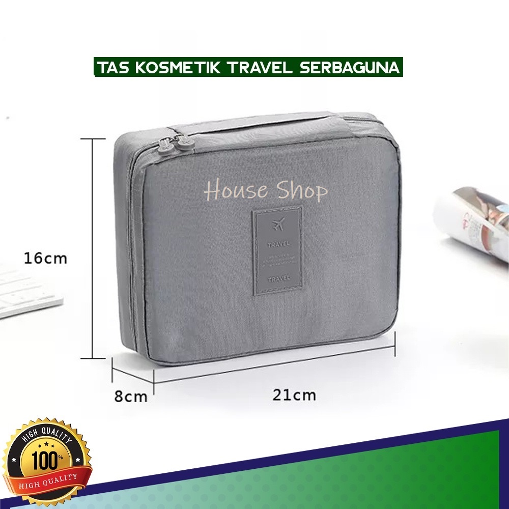 HS-0206 Tas Kosmetik Premium-Organizer Pouch Cosmetic Serba Guna-Travelmate Korean Travel Cosmetic Bag -Tas Traveling Kosmetik