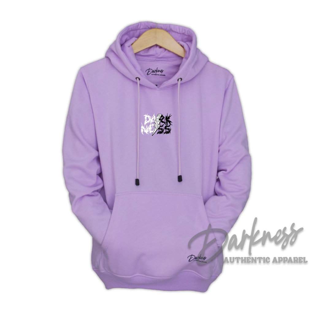 Jaket Hoddie Pria Cod Aesthetic list DARKNESS PETIR Warna LILAC sweater cewe dan cowo terbaru premium casual korean style Ukuran M L XL XXL