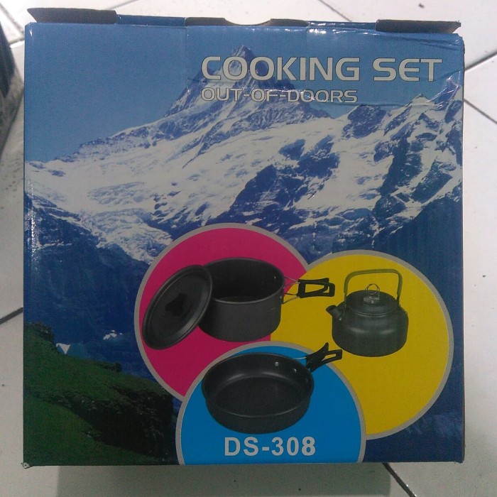 PERALATAN MASAK CAMPING COOKING SET + TEKO DS -308, NESTING CAMPING / PERALATAN MASAK CAMPING