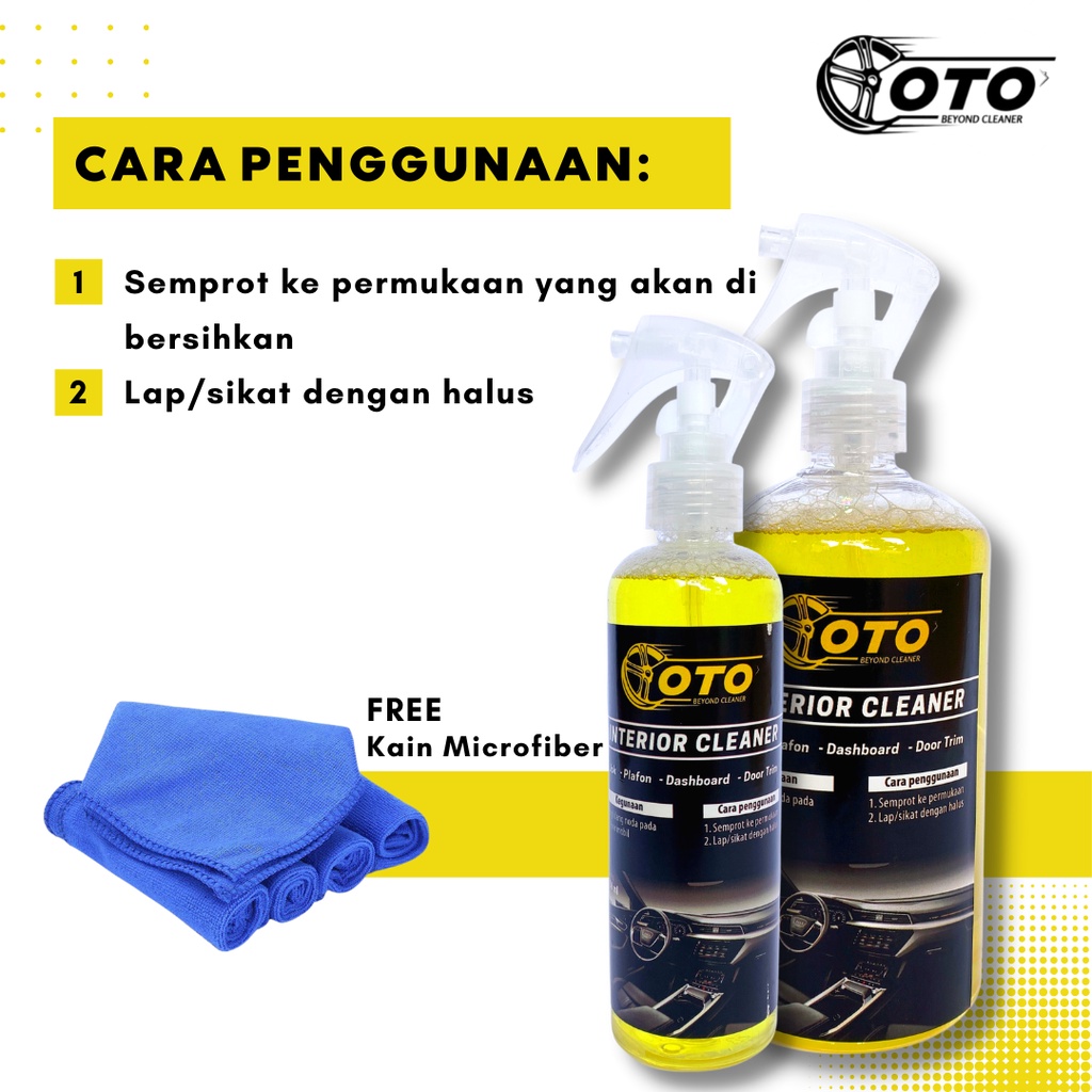 Cairan Pembersih Interior Mobil Paling Ampuh Super Bersih - Free Aplicator - Interior Cleaner - OTO Cleaner - Pembersih Jok - Pembersih Dashboard - Pembersih door trim- Kualitas Tinggi - Penghilang Kotoran Interior - Penghilang Noda Interior