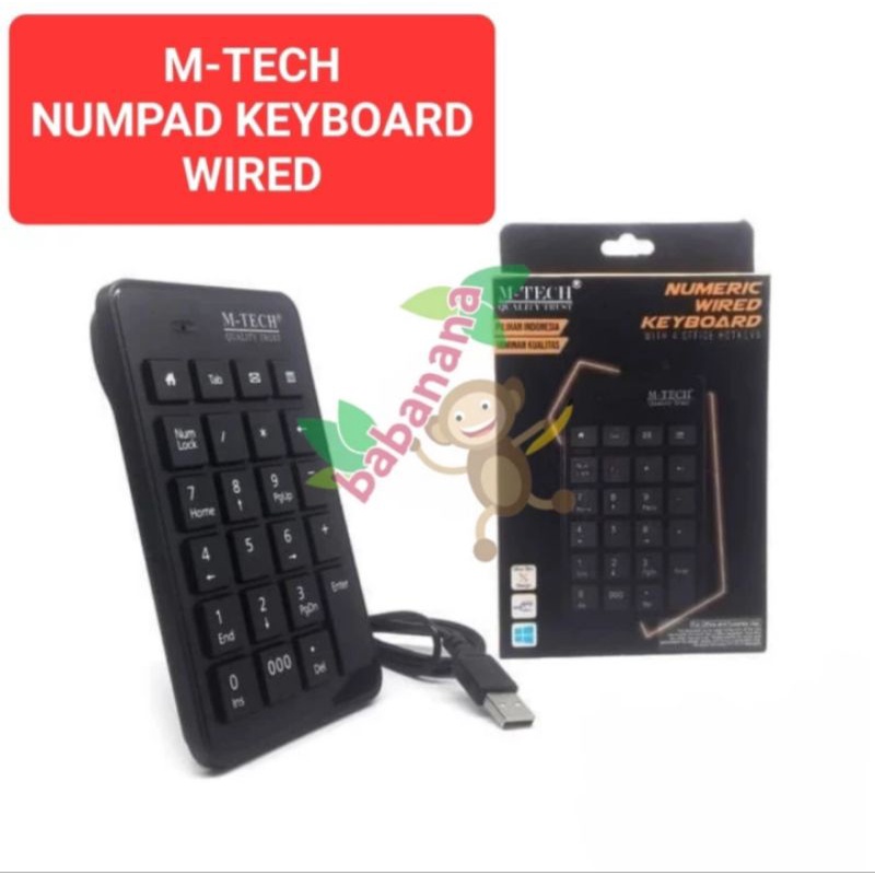 M-TECH Numeric Pad Wired Numpad keyboard angka number