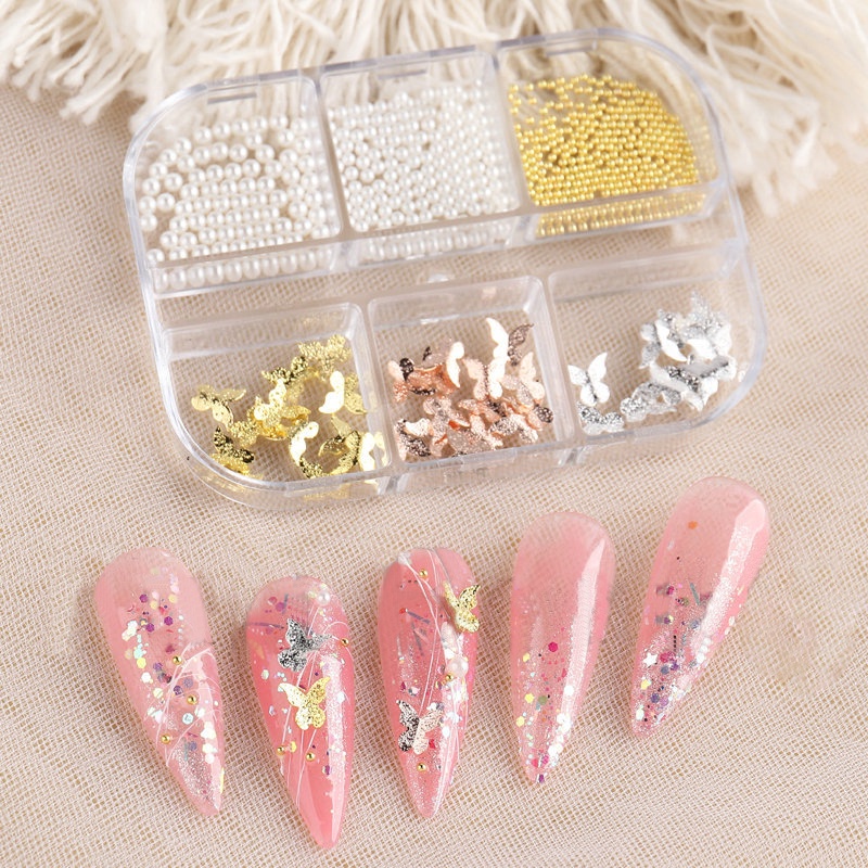 3D Ornamen Kupu-Kupu Bahan Metal Untuk Dekorasi Nail Art Diy