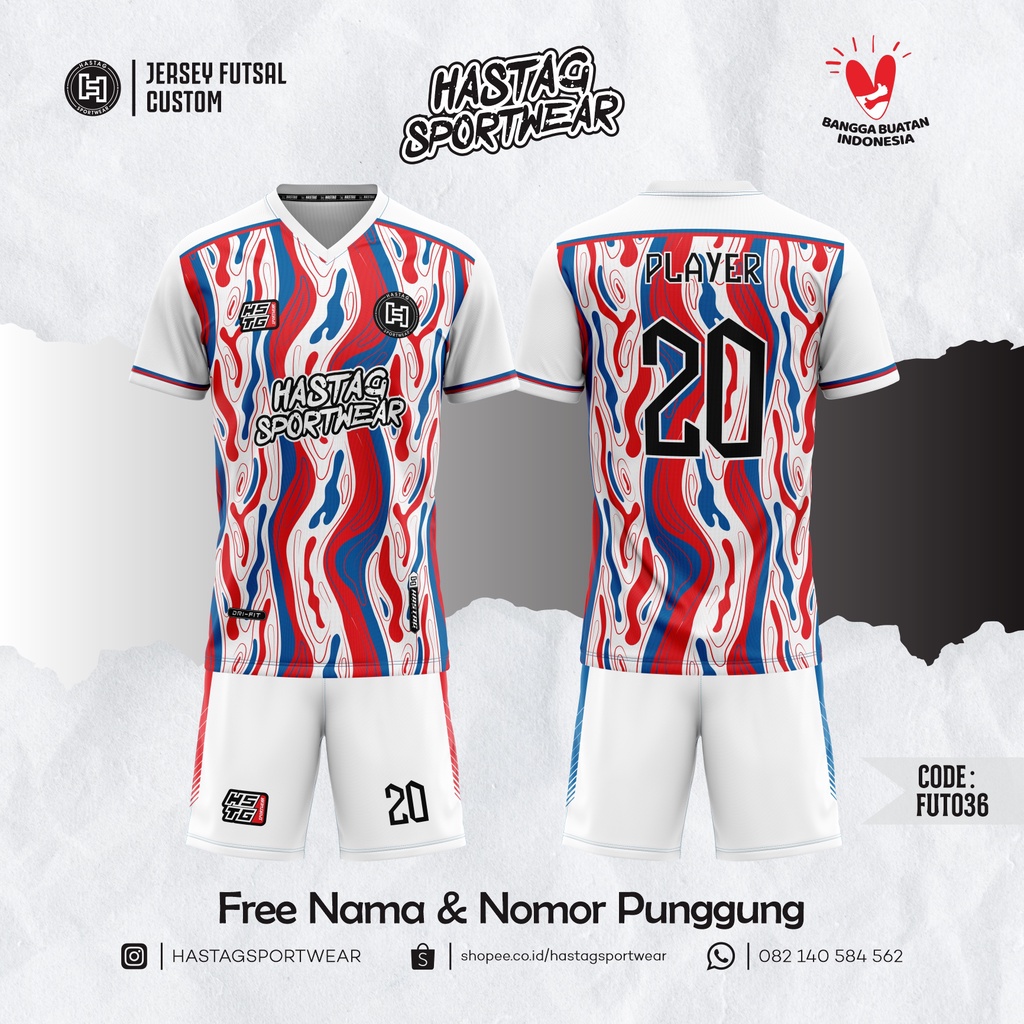 Jual Bisa Satuan Jersey Futsal Sepak Bola Volly Custom Desain Nama Nomor Bahan Premium