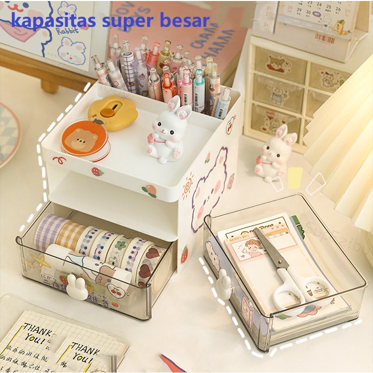 Organizer stationery/Kotak Pensil  Meja Laci Mini Kotak Alat Tulis Desktop Organizer Storage  Tempat Alat Tulis Penyimpanan Alat Tulis