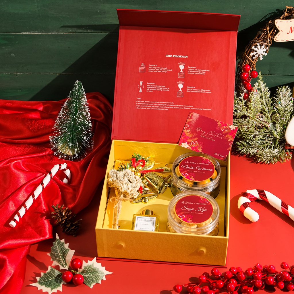CHRISTMAS HAMPERS - LA FORTUNA I HAMPERS NATAL I REED DIFFUSER HAMPERS I CHRISTMAS GIFTBOX I CHRISTMAS COOKIES HAMPERS | HARDBOX CHRISTMAS HAMPERS