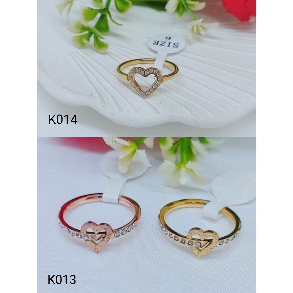 Cincin Love Titanium Permata Perhiasan Fashion K013/014