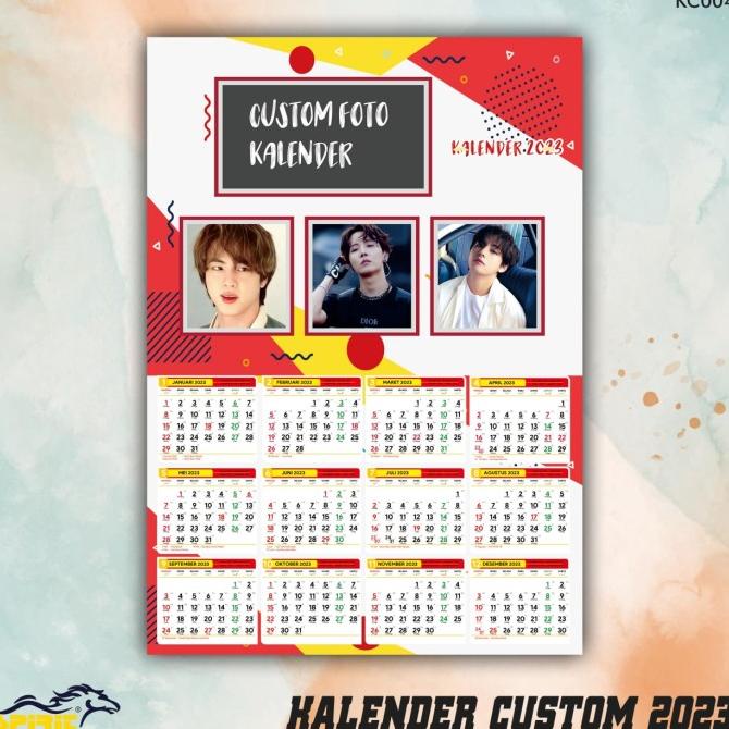 

Cetak Kalender 2023 Uk. A3 ( 1 lembar 12 bulan ) - Custom Foto, Nama