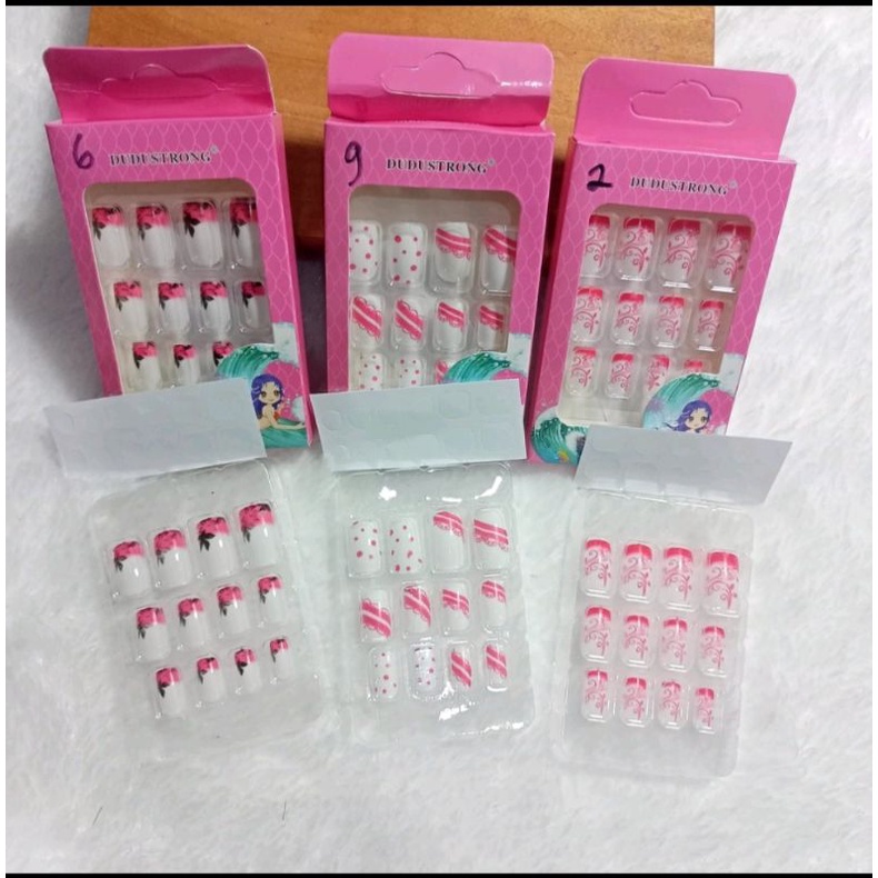 Free Lem Kuku Palsu Mermaid Isi 12 Pcs / Kuku Palsu Motif Cantik / Fake Nail Dewasa /