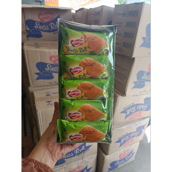 Naraya Swiss Roll bolu Gulung kartonan