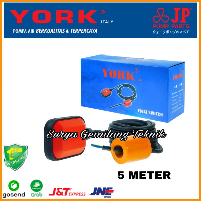 Float Switch York 5 Mtr (Otomatis Pompa Booster)-Otomatis Pompa Air