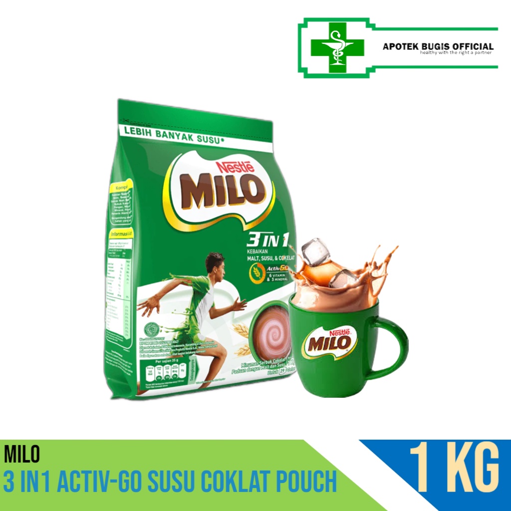 MILO 3in1 ACTIV-GO Susu Coklat Pouch | Minuman Milo 1 kg