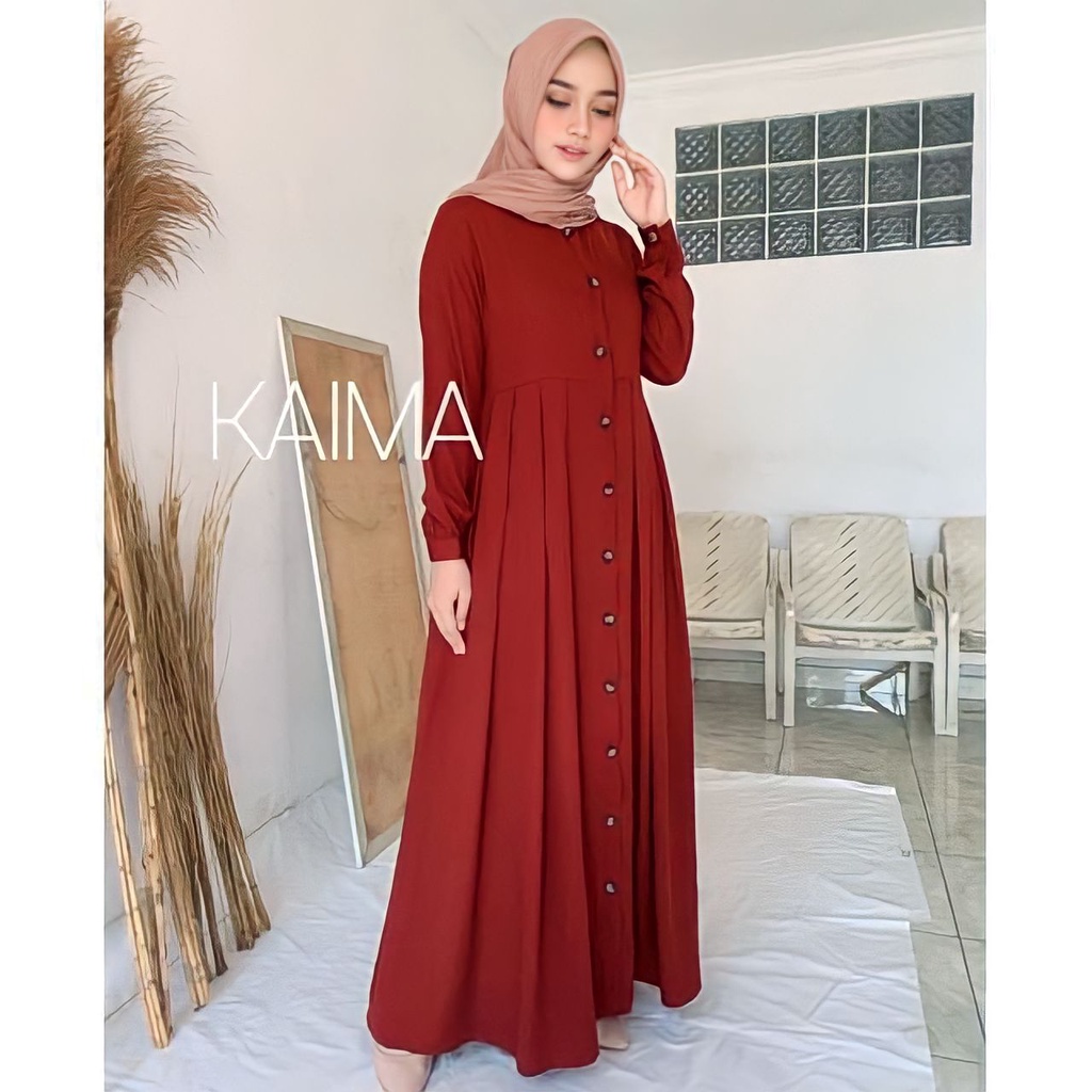 COD Gamis Katun Toyobo Kaima Rinjani Premium Full Kancing Terbaru