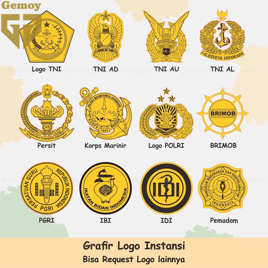 Grafir Logo/Lambang Instansi Akrilik Emas/Gold Mirror