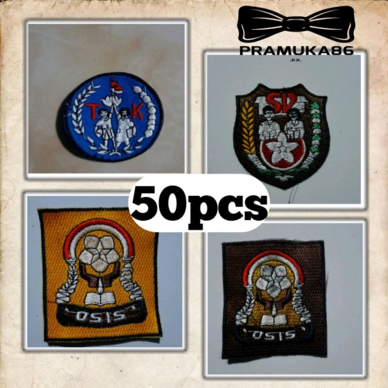 (50pcs) Bedge bed bet Bordir Osis Sekolah