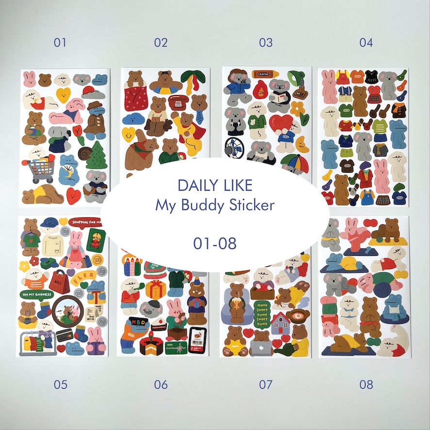 

DAILY LIKE - My Buddy Sticker 01-08 (Imported from Korea, Original)