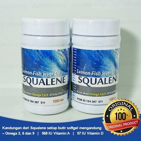 Salmon Fish Lever Oil Minyak Ikan Salmon Squalene 100 Softgel Omega 3