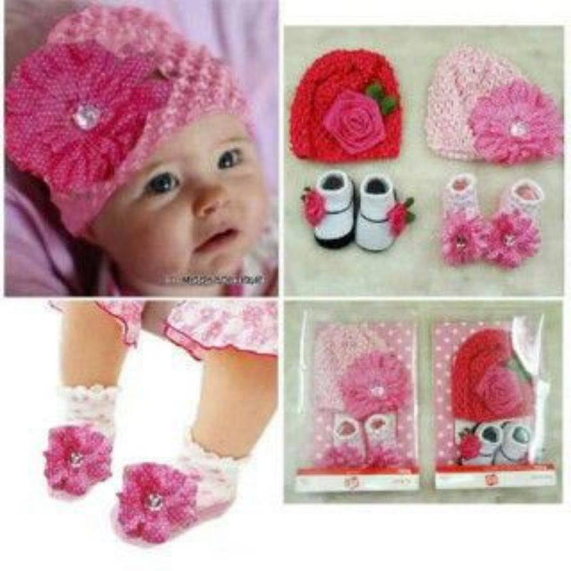 topi bayi bunga matahari warna pink