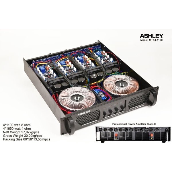 <<<<<] POWER Amplifier ASHLEY MTX 41100 Class H + 4 Channel 1100watt ORIGINAL