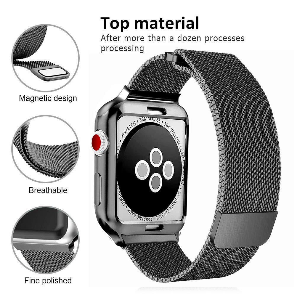 Strap Apple Watch /iWatch / SmartWatch Milanese Stainless Metal iWatch Series 7 6 SE 5 4 3 2 1 Smartwatch All Size IWO HW T55 T500