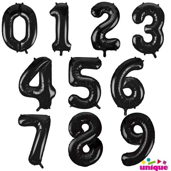 Balon Angka Foil 32 inch 80 cm Hitam Black Jumbo besar Balloon Birthday Party Pesta Ulang Tahun Ultah