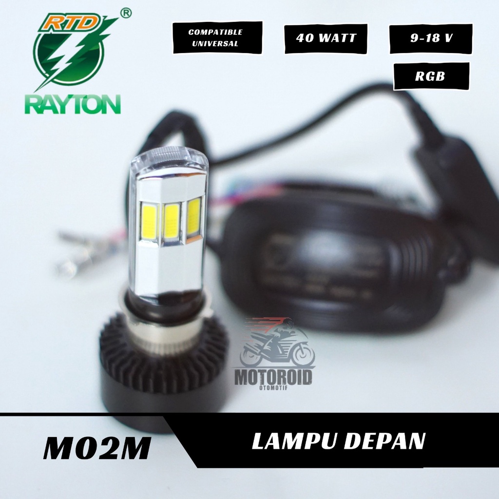 LAMPU DEPAN RAYTON Led Otomotif M02M Rgb REMOT VIA HANDPHONE Original Lampu