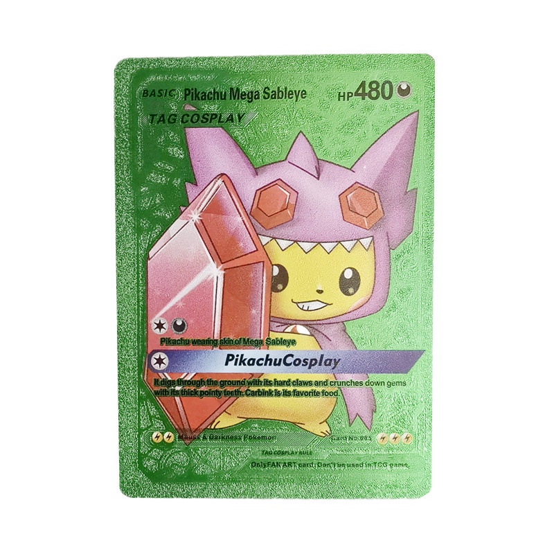 10 Pcs 54 Pcs Logam Kartu Pikachu Emas Inggris Warna-Warni Charizard Pikachu Vmax GX EX Battle Trainer Cards Koleksi Game Booster Mainan Anak