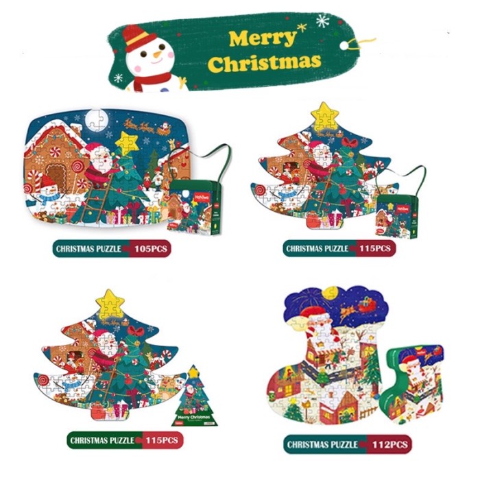 Produk Terbaru Hahowa Christmas Edition Shapes Jigsaw Puzzle Kado Natal Xmas Gift