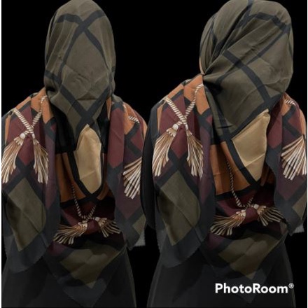HIJAB VOAL JUMBO SYARI MOTIF FARSYA HITAM PREMIUM